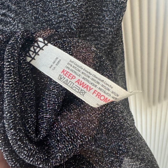 Free People Mesh Sparkle Tank, Base Layer size Small NWOT Silver New Years Eve - Picture 6 of 6